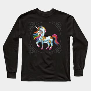 Rainbow Unicorn: Blooming Beauty Long Sleeve T-Shirt